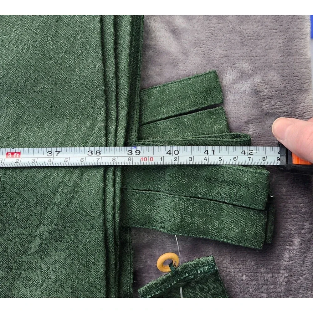 Vintage Tab Top Textured Curtain Panel - Green 48 x 80